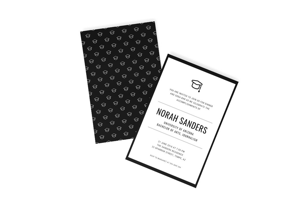 4x6: Black & White 2-Sided Flat Card - Fidjiti
