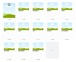 Photo Calendar 8.5x11 - Block Font & Top Binding - Fidjiti