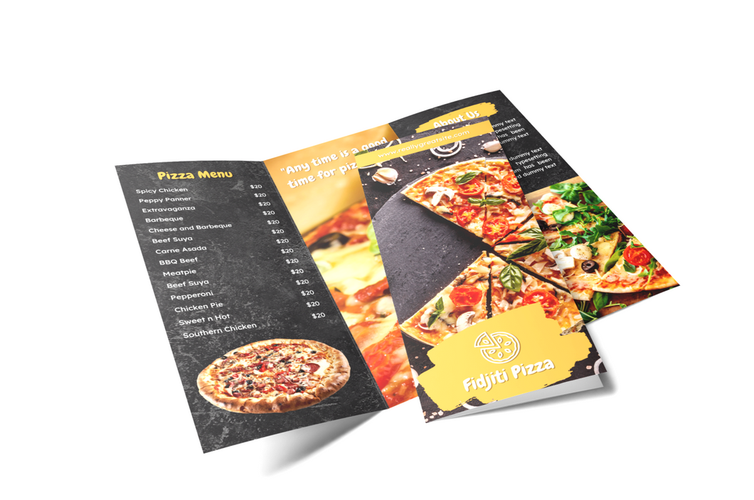 Brochure or Menu Full Color & Tri-Folded - Fidjiti