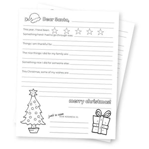 Letter to Santa Printable | &quot;DEAR SANTA&quot; Christmas Letter | Letter to Santa | Coloring Letter to Santa |  8.5x11 PDF Digital Download - Winegar Company